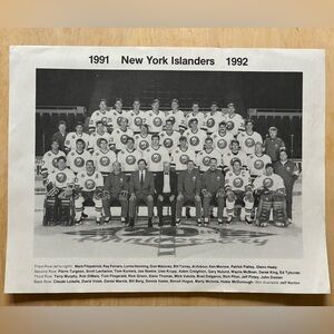 New York Islanders 1991-1992 Team Photo 8.5” x 11” Paper